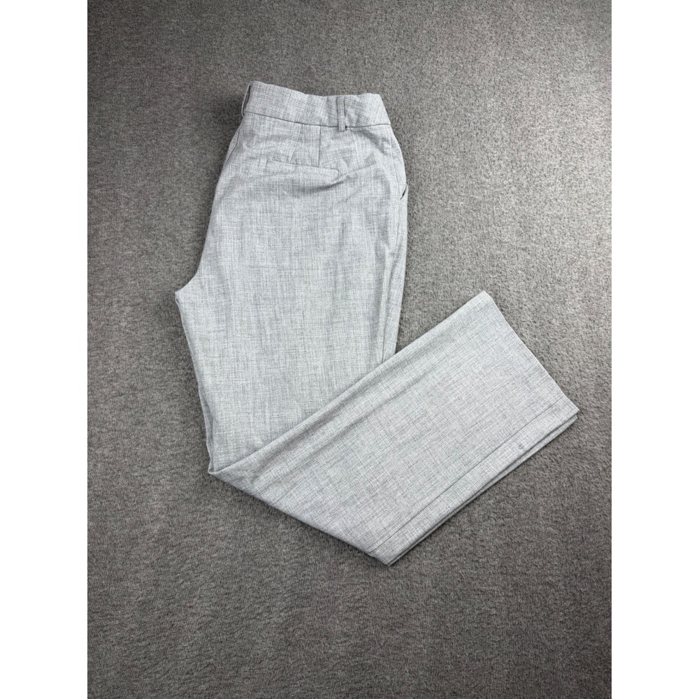 Womens Light Gray Heathered Straight Leg Dress Pants Professional Trousers
